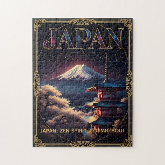 Celestial Mount Fuji Japan Pagoda Travel Art Legpuzzel (Verticaal)