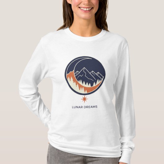 Celestial Mountainscape: Lunar Dreams T-shirt (Voorkant)