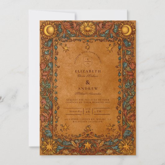 Celestial Mystic Baroque Wedding Kaart (Voorkant)
