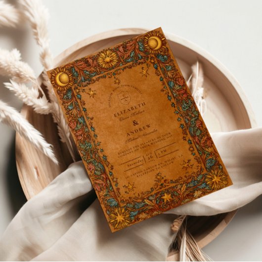 Celestial Mystic Baroque Wedding Kaart