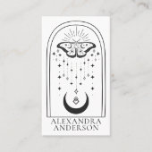 Celestial Mystic Esoteric Moth en Moon Spiritueel Visitekaartje (Voorkant)