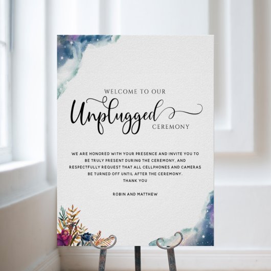 Celestial Mystic Garden Unplugged Ceremony Sign Poster