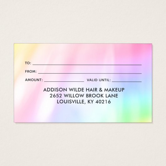 Celestial Mystic Moon Goddess Rainbow Gift Kaart (Achterkant)