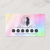 Celestial Mystic Moon Goddess Rainbow Klantenkaartje (Voorkant)