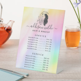 Celestial Mystic Moon Goddess Rainbow Price List Reclamebord Met Voetstuk