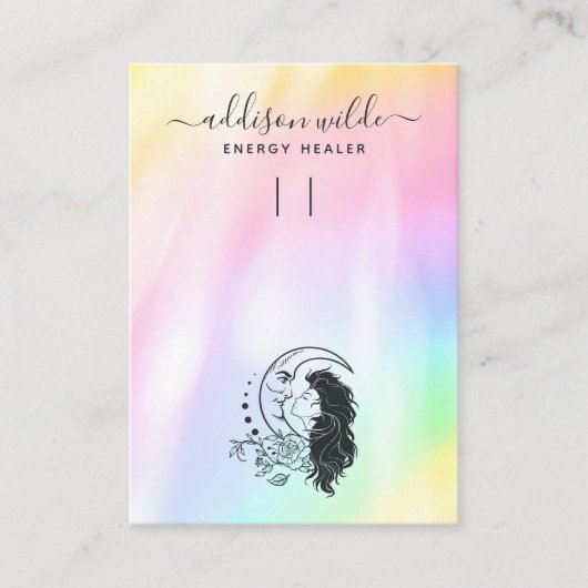 Celestial Mystic Moon Goddess Sleutelhanger Displa Visitekaartje (Voorkant)