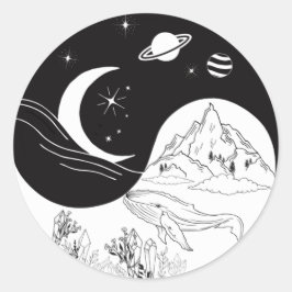 Celestial Mystic Yin Yang Beting Love Ronde Sticker