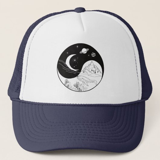Celestial Mystic Yin Yang Beting Love Trucker Pet (Voorkant)