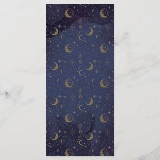 Celestial Mystical Elegant Script Trouwdiner Menu (Achterkant)