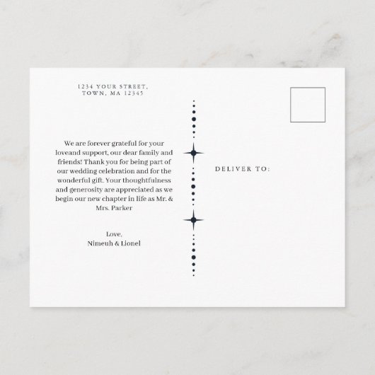 Celestial Mystical Elements Bedankt Briefkaart (Achterkant)