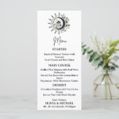 Celestial Mystical Wedding Menu Card  (Staand voorkant)
