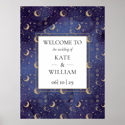 Celestial Mystical Wedding Welkomstbord Poster (Voorkant)