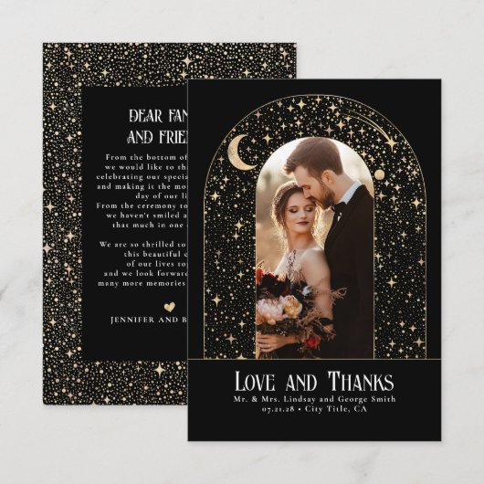 Celestial & Mystieke Sterrennacht Dank u Foto Bedankkaart (Voorkant / Achterkant)