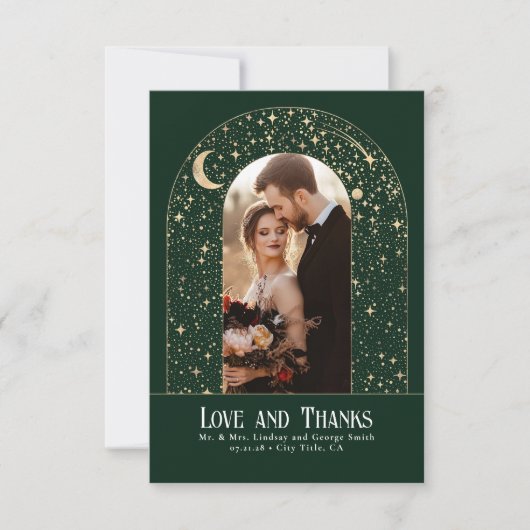 Celestial & Mystieke Sterrennacht Dank u Foto Bedankkaart (Voorkant)