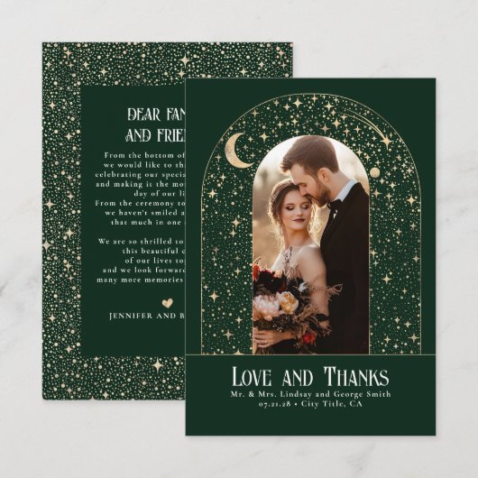 Celestial & Mystieke Sterrennacht Dank u Foto Bedankkaart (Voorkant / Achterkant)