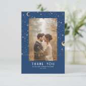Celestial & Mystieke Sterrennacht Dank u Foto Bedankkaart (Staand voorkant)
