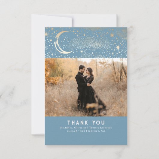 Celestial & Mystieke Sterrennacht Dank u Foto Bedankkaart (Voorkant)