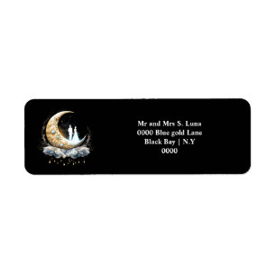 Celestial nacht hemel bruids silhouet gloeiende ma etiket