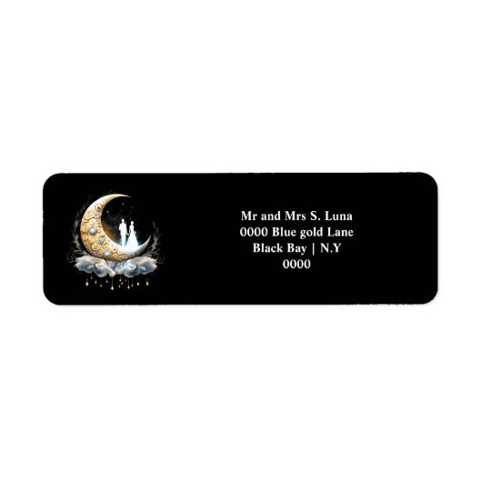 Celestial nacht hemel bruids silhouet gloeiende ma etiket (Voorkant)