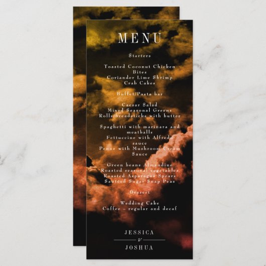 Celestial Nacht Maan Sky Trouwdiner Menu (Voorkant / Achterkant)