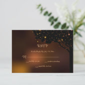 Celestial Naight String Light Wedding RSVP Kaartje (Staand voorkant)