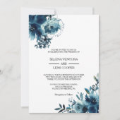 Celestial Navy Blue Floral bruilool Kaart (Voorkant)