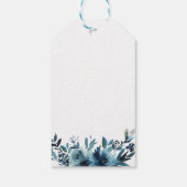 Celestial Navy Blue Floral Dank u Cadeaulabel (Achterkant)