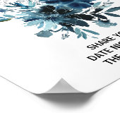 Celestial Navy Blue Floral Date Jar Sign Poster (Hoek)