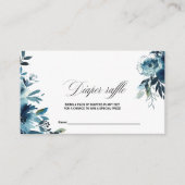 Celestial Navy Blue Floral Diaper Raffle Informatiekaartje (Voorkant)