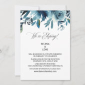 Celestial Navy Blue Floral Elopement Kaart (Voorkant)