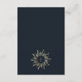 Celestial Navy Blue Golden Mystical Monogram QR Informatiekaartje (Achterkant)
