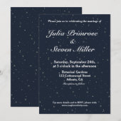 Celestial Navy Blue Sky & Sterren Bruiloft Kaart (Voorkant / Achterkant)