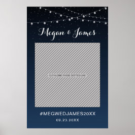 Celestial Navy Blue Star Wedding Photo Props Poster