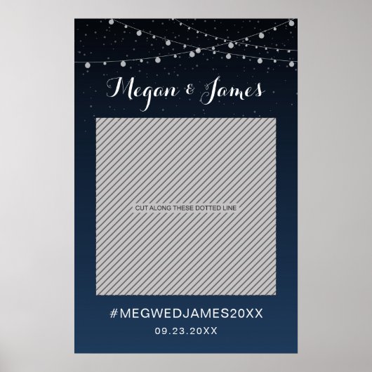 Celestial Navy Blue Star Wedding Photo Props Poster (Voorkant)
