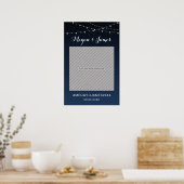 Celestial Navy Blue Star Wedding Photo Props Poster (Keuken)