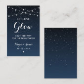 Celestial Navy Blue Stars Wedding Glow Stick Label (Voorkant / Achterkant)