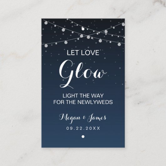 Celestial Navy Blue Stars Wedding Glow Stick Label (Voorkant)