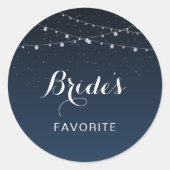 Celestial Navy Blue Stars Welkom Goodie Bag Snack Ronde Sticker (Voorkant)