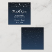 Celestial Navy Blue Sterrennacht Wedding Favor Lab Vierkante Visitekaartje (Voorkant / Achterkant)