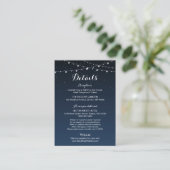 Celestial Navy Blue Sterrennacht Wedding Informatiekaartje (Staand voorkant)