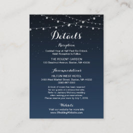 Celestial Navy Blue Sterrennacht Wedding Informatiekaartje