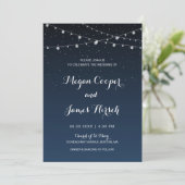 Celestial Navy Blue Sterrennacht Wedding Kaart (Staand voorkant)