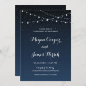 Celestial Navy Blue Sterrennacht Wedding Kaart (Voorkant / Achterkant)