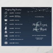 Celestial Navy Blue Sterrennacht Wedding Programme (Voorkant)