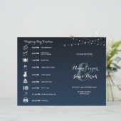 Celestial Navy Blue Sterrennacht Wedding Programme (Staand voorkant)