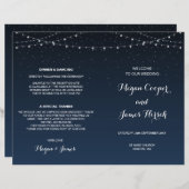 Celestial Navy Blue Sterrennacht Wedding Programme (Voorkant / Achterkant)