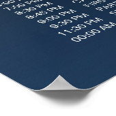 Celestial Navy Blue Sterrennacht Wedding Schedule Poster (Hoek)