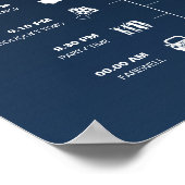 Celestial Navy Blue Sterrennacht Wedding Tijdschem Poster (Hoek)