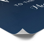 Celestial Navy Blue Sterrennacht Wedding Welcome Poster (Hoek)