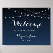 Celestial Navy Blue Sterrennacht Wedding Welcome Poster (Voorkant)